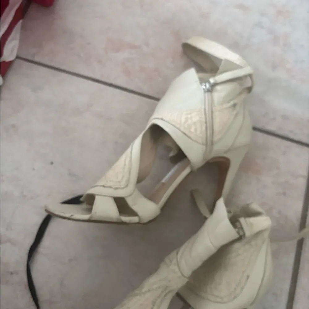 Camilla Skovgaard calf buckle dress shoes High Heel Sandals tribal fur open toe